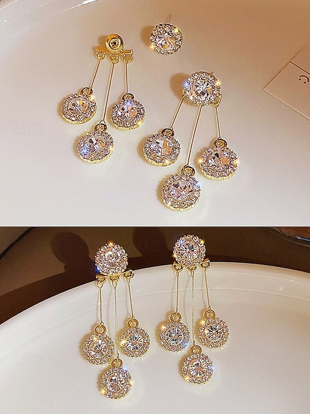 Dangle Sparkling Earrings Elegant Women – for Crystal FashionChic