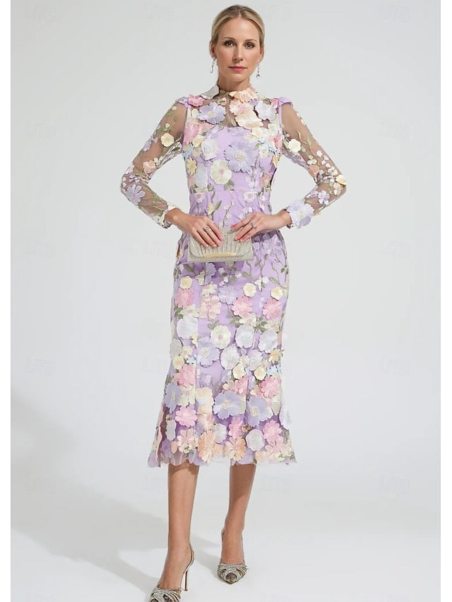 the Dress Bride Floral of Mother A-Line Embroidered FashionChic