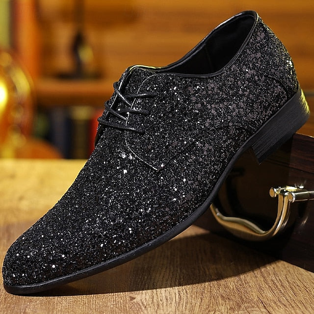 Statement Bold Lace-up Glitter Purple Shoes – Men's Party FashionChic
