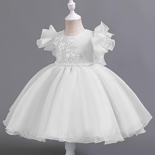 Party Sleeveless Kids Girls' Floral Dress Wedding Sequin FashionChic