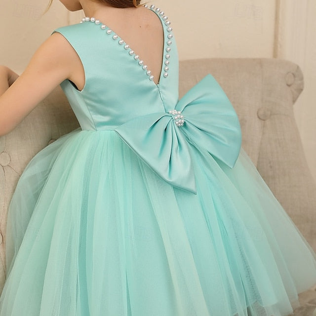 Solid Color Dress Wedding Girls' Kids Party Sleeveless FashionChic