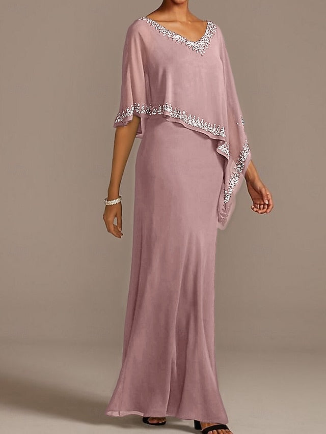 of V Dress Guest Sheath Elegant Mother the Neck Bride Wedding FashionChic