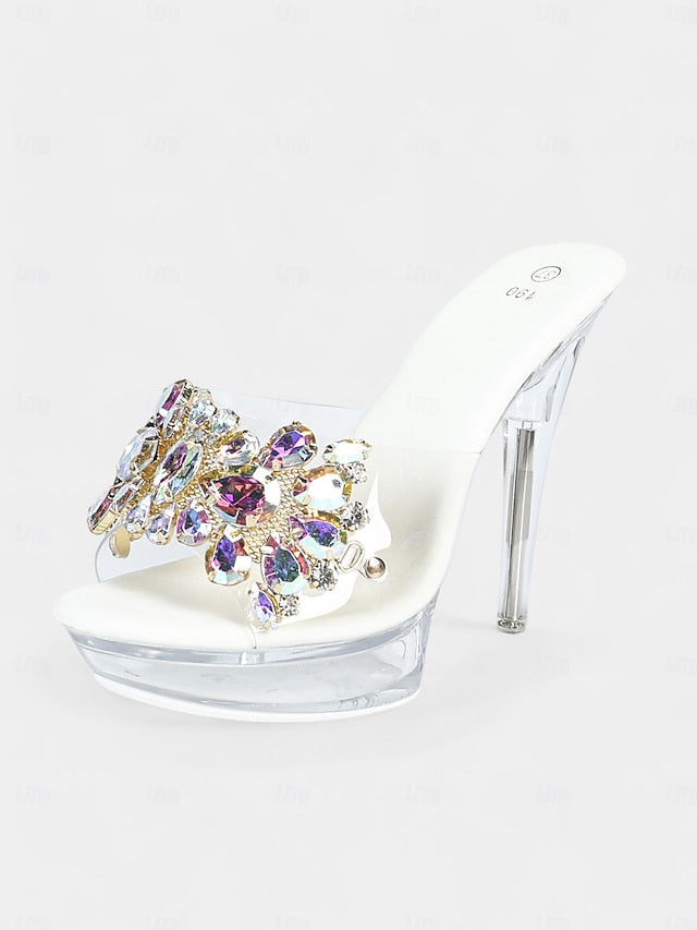 Clear Platform – Rhinestone Embellished Heels Women's FashionChic