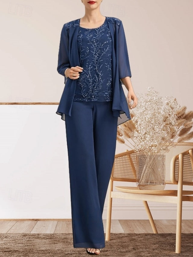Elegant Mother Piece Pantsuit of Guest Wedding 3 Dress the Bride FashionChic