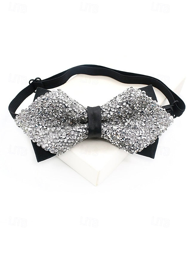 Tie Christmas Polyester – Bow Sequins Men's Sparkling FashionChic