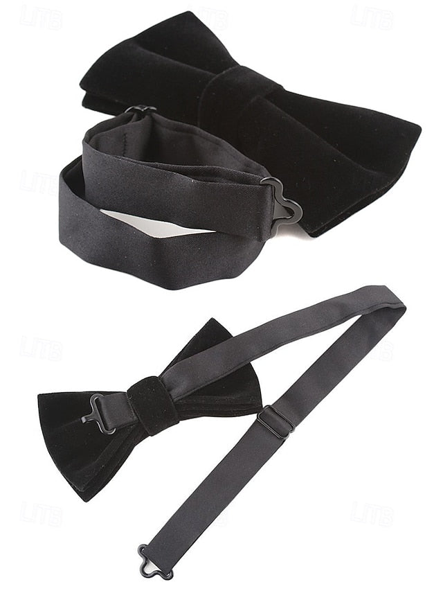 Crown Men's and with Bow Velvet Chain Detail Tie – FashionChic