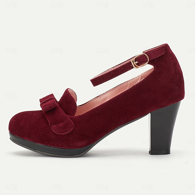 with Mary Bow Women's Heels - Jane Suede Detail Green FashionChic