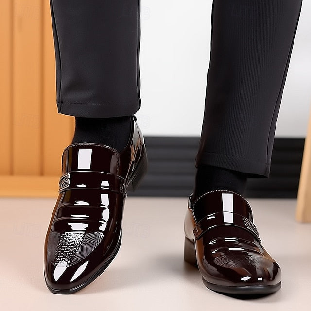 Shoes Leather – Dress Patent Classic Slip-On Men's FashionChic