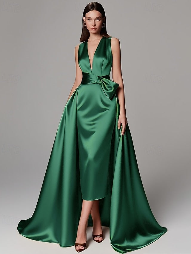 A-Line Formal Floor Evening Wedding Elegant Gold Gown Dress FashionChic