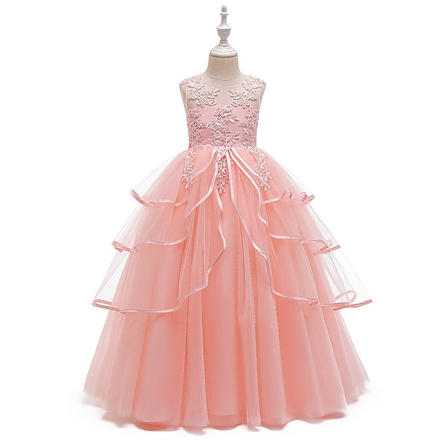 Color Solid Kids Party Sleeveless Dress Girls' FashionChic