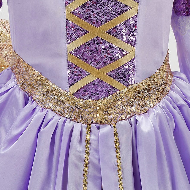 Sofia Rapunzel Dress Girl Fairytale Flower Theme Princess Party FashionChic