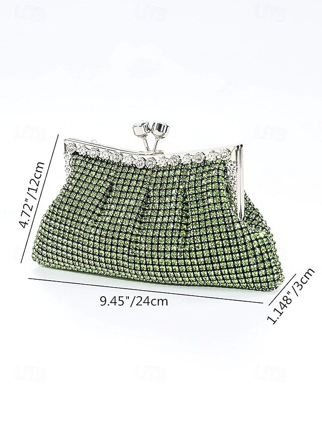 Sage Green Rhinestone Women's Vintage Clutch – Purse FashionChic