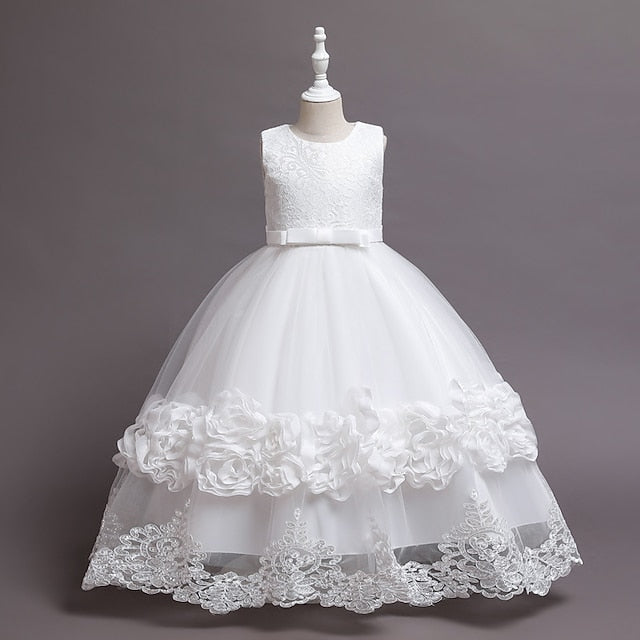 Dress Line Girls' Party Little A Floral Plain Kids FashionChic