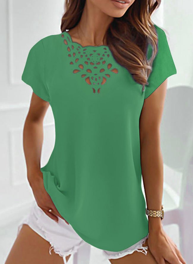 JFN Basic Neckline Casual Burnt Design T-Shirt cc190