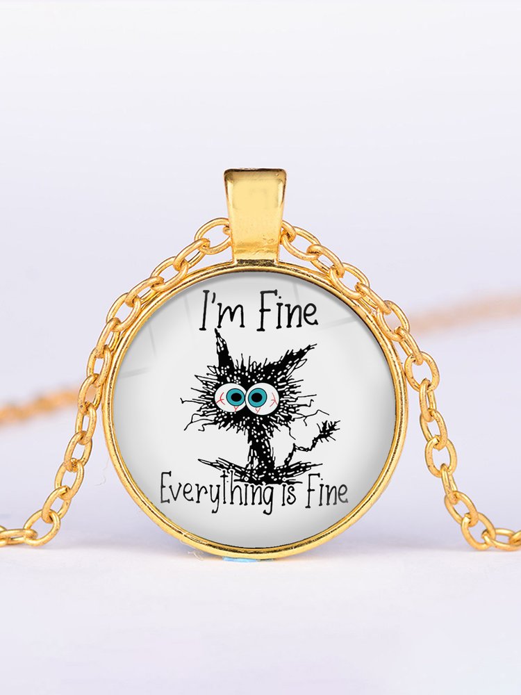 JFN I'M FINE Graffiti Time Jewel Necklace QI117