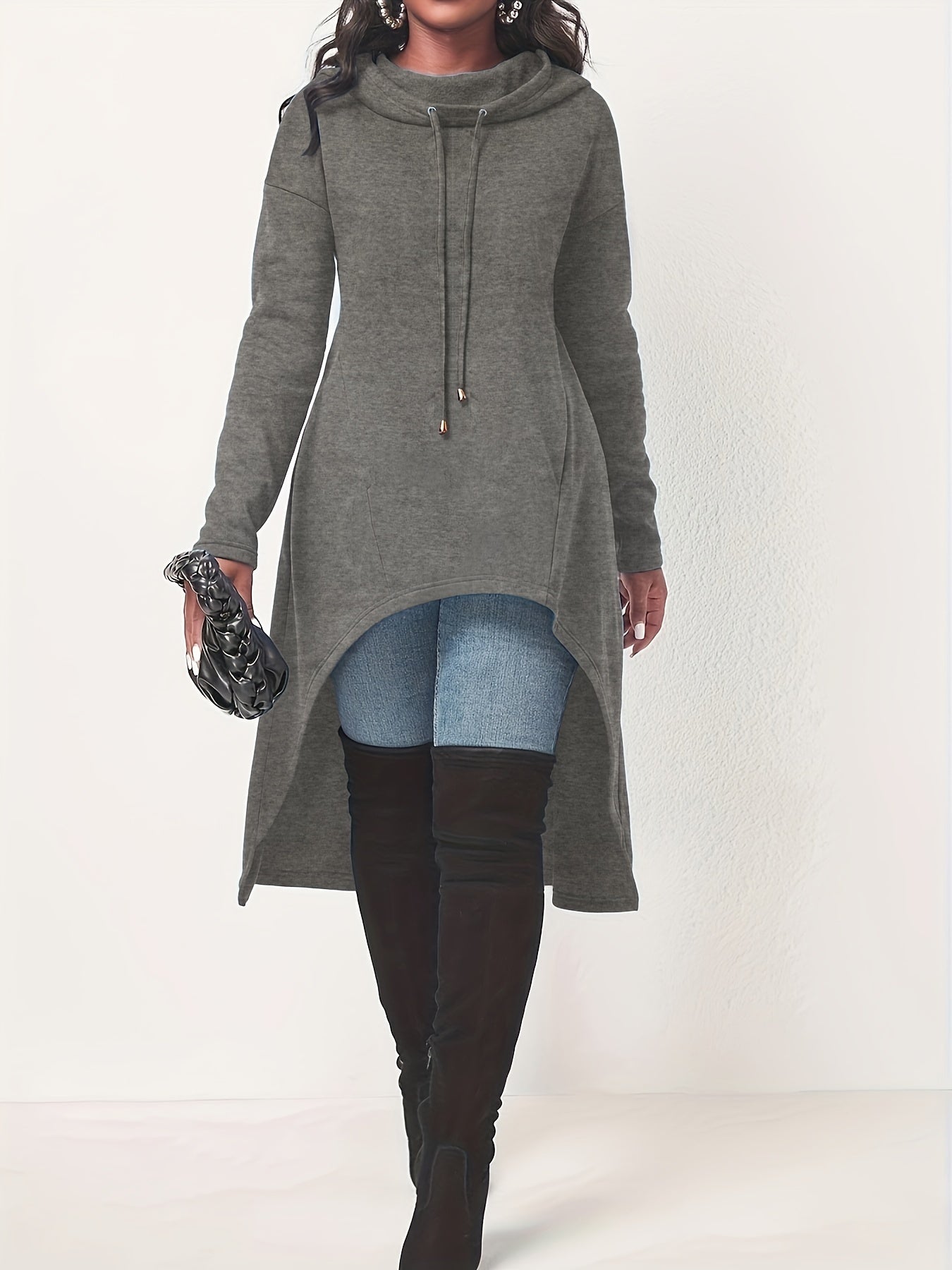 Casual Long Sleeve Drawstring Hoodie Sweatshirt KR0741 Furdela