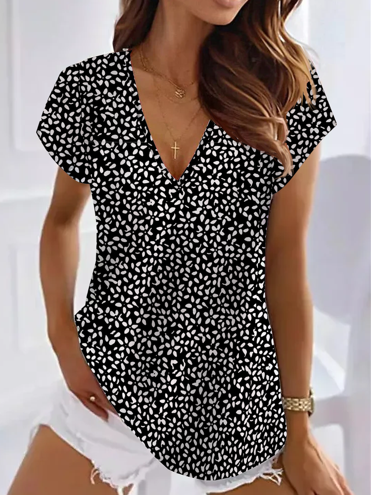 Casual Loose Knitted V Neck T-Shirt cc201