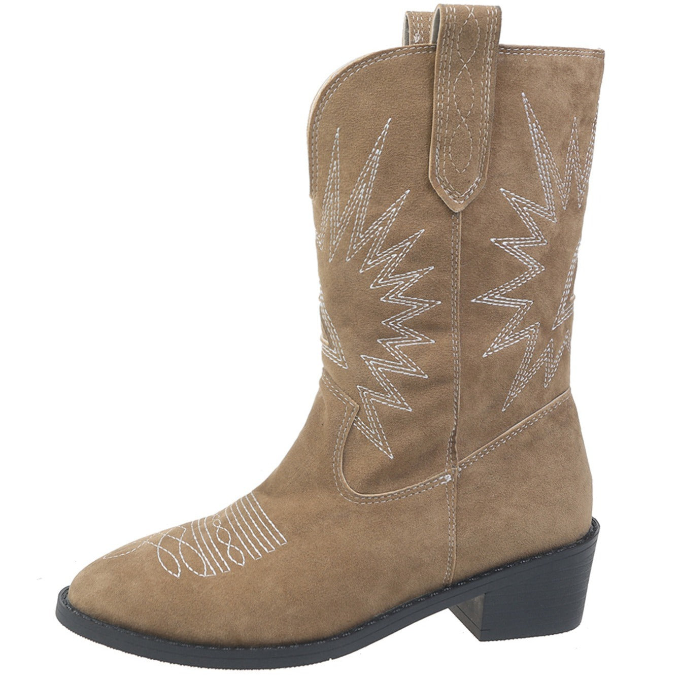 Women's Embroidered Block Heeled Western Boots, Fashionable & Stylish Shoes, Women's Footwear SE1041