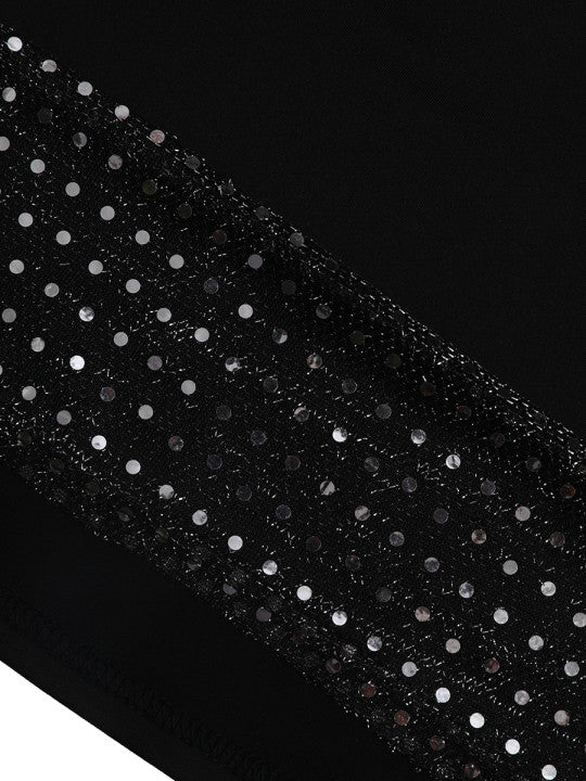 Plus Size Crop Top Sequined Pants Set BO2156