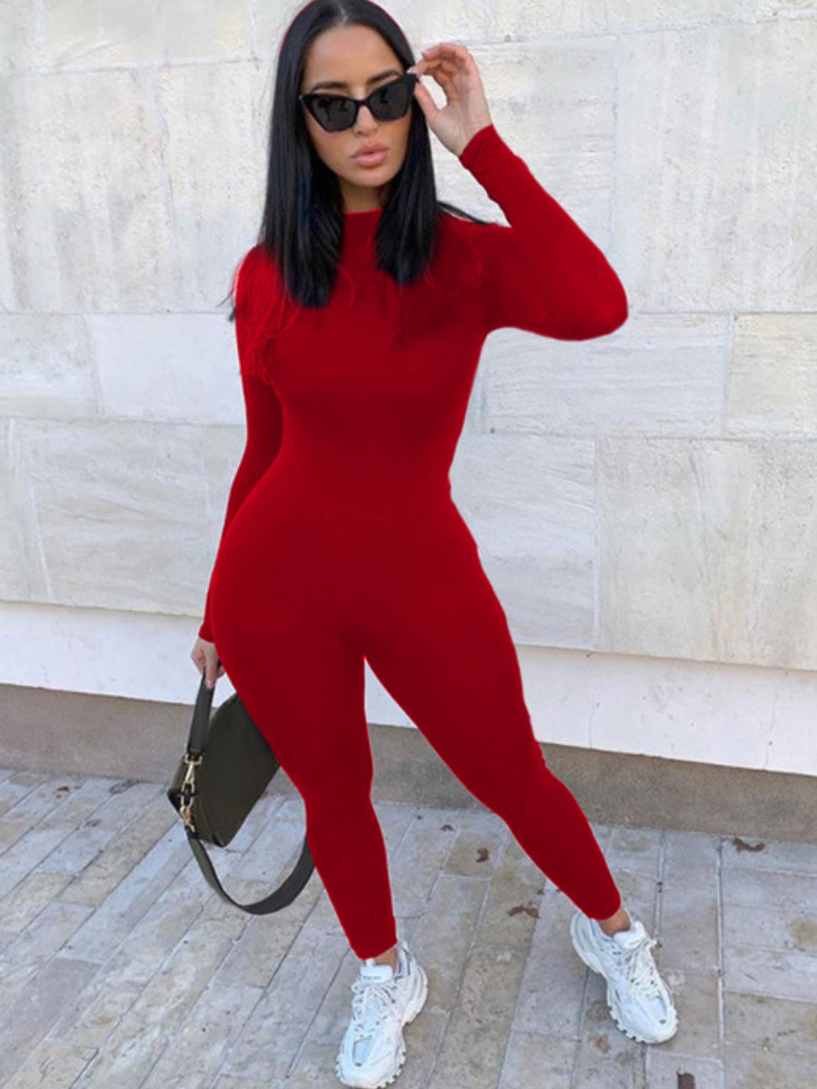 Gradient Money Letter Print Skinny Jumpsuit AC2034