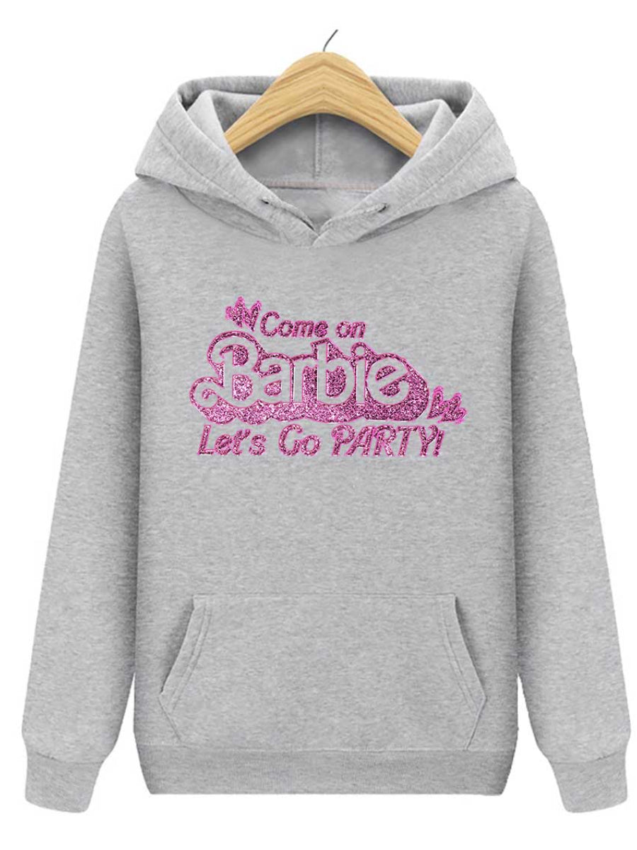 Plus Size Letter Print Kangaroo Pocket Hoodie AR70101