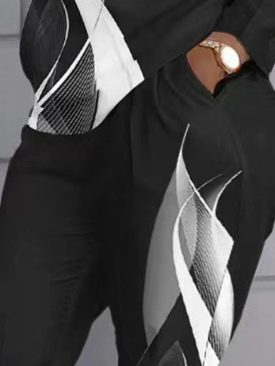 Plus Size Chain Letter Print Pants Set AT8059