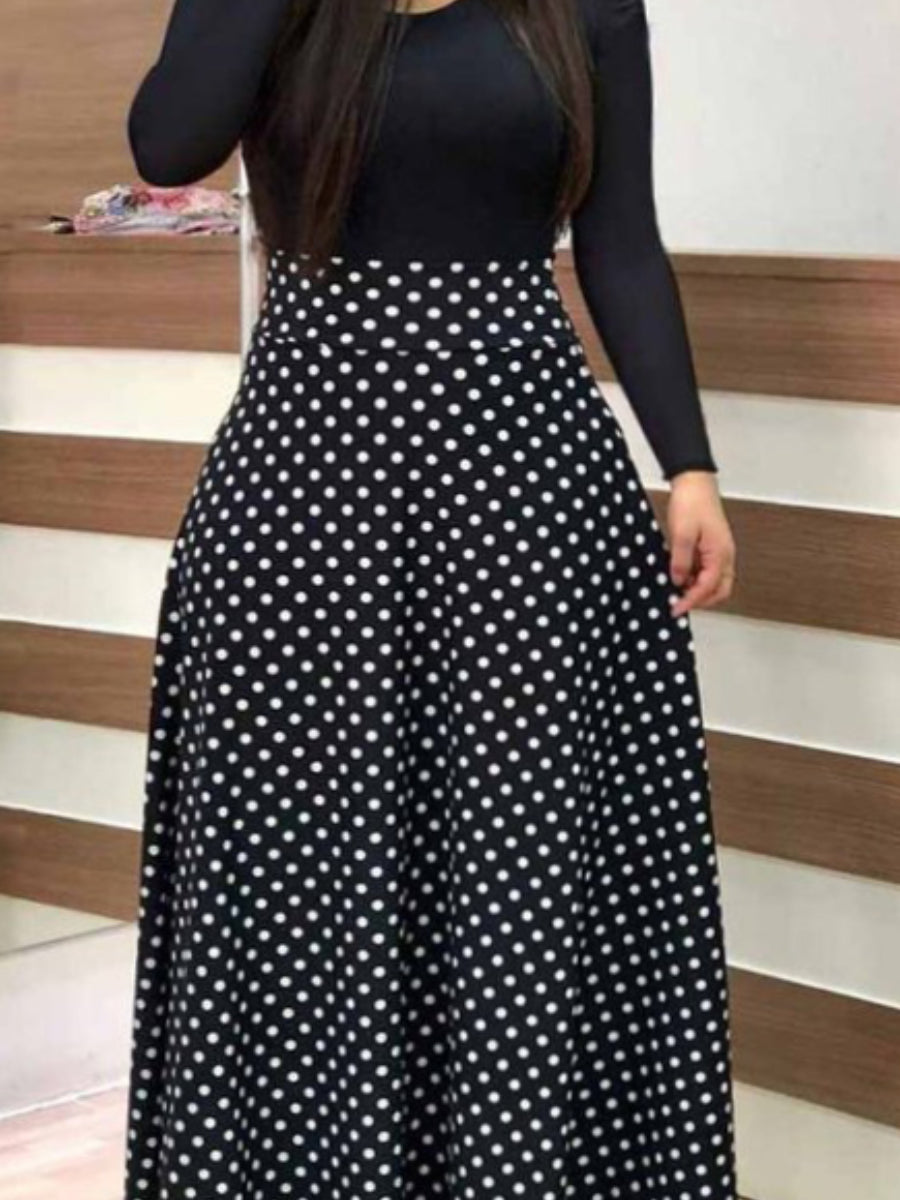Plus Size Striped A Line Dress AC2013