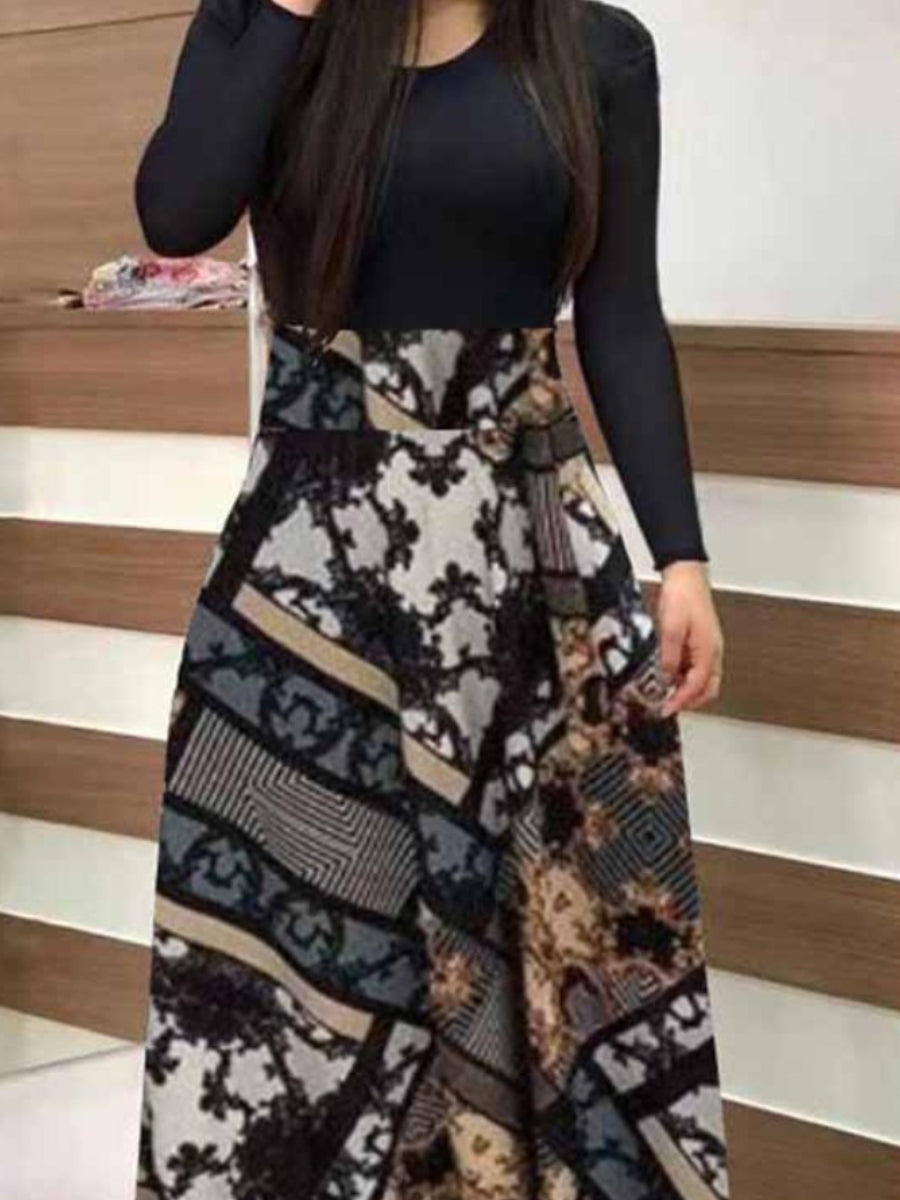 Plus Size Striped A Line Dress AC2013