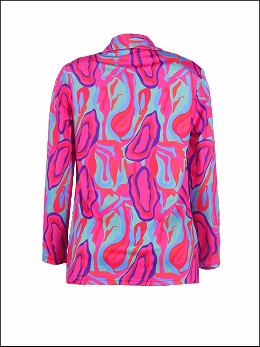 Plus Size Tie Dye Pocket Design Blazer AC2027