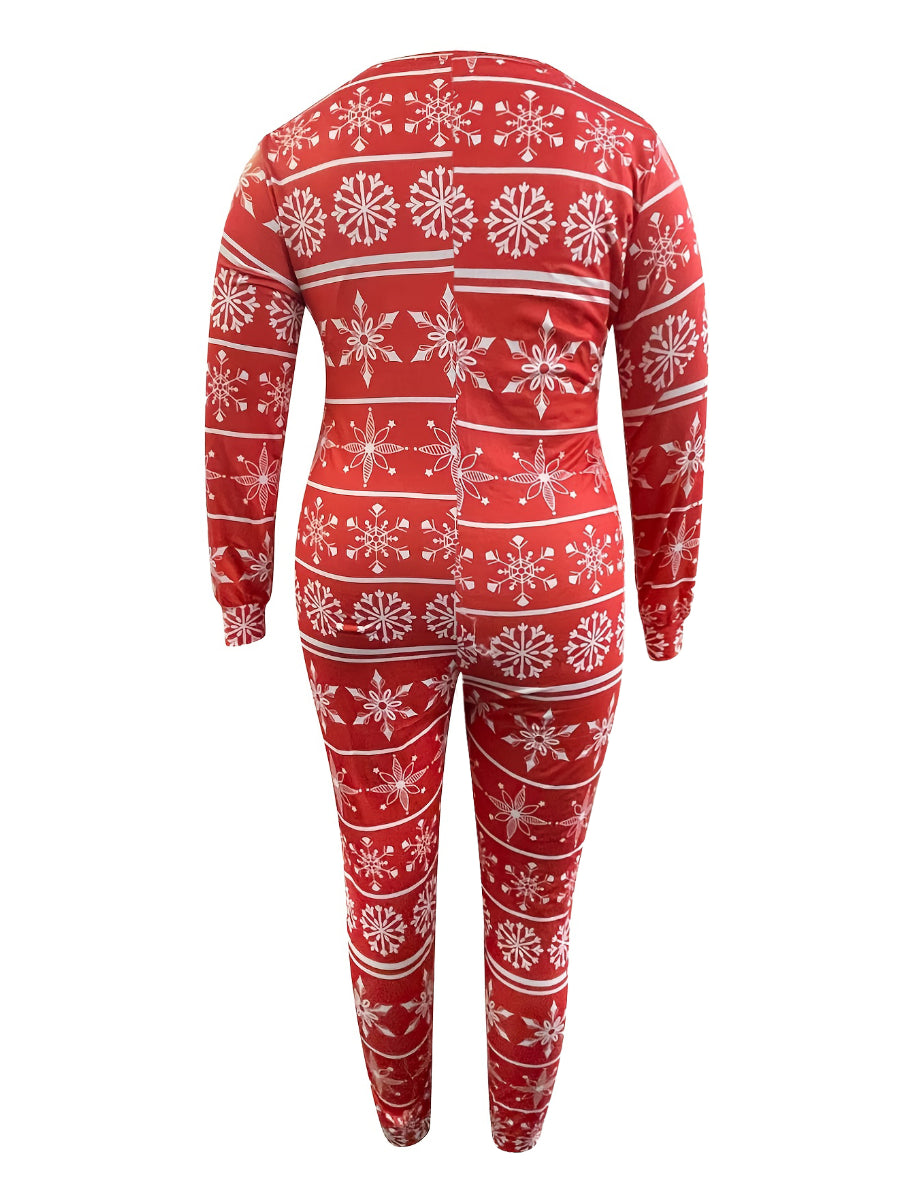 Plus Size Breasted Letter Jumpsuit BO506 Furdela