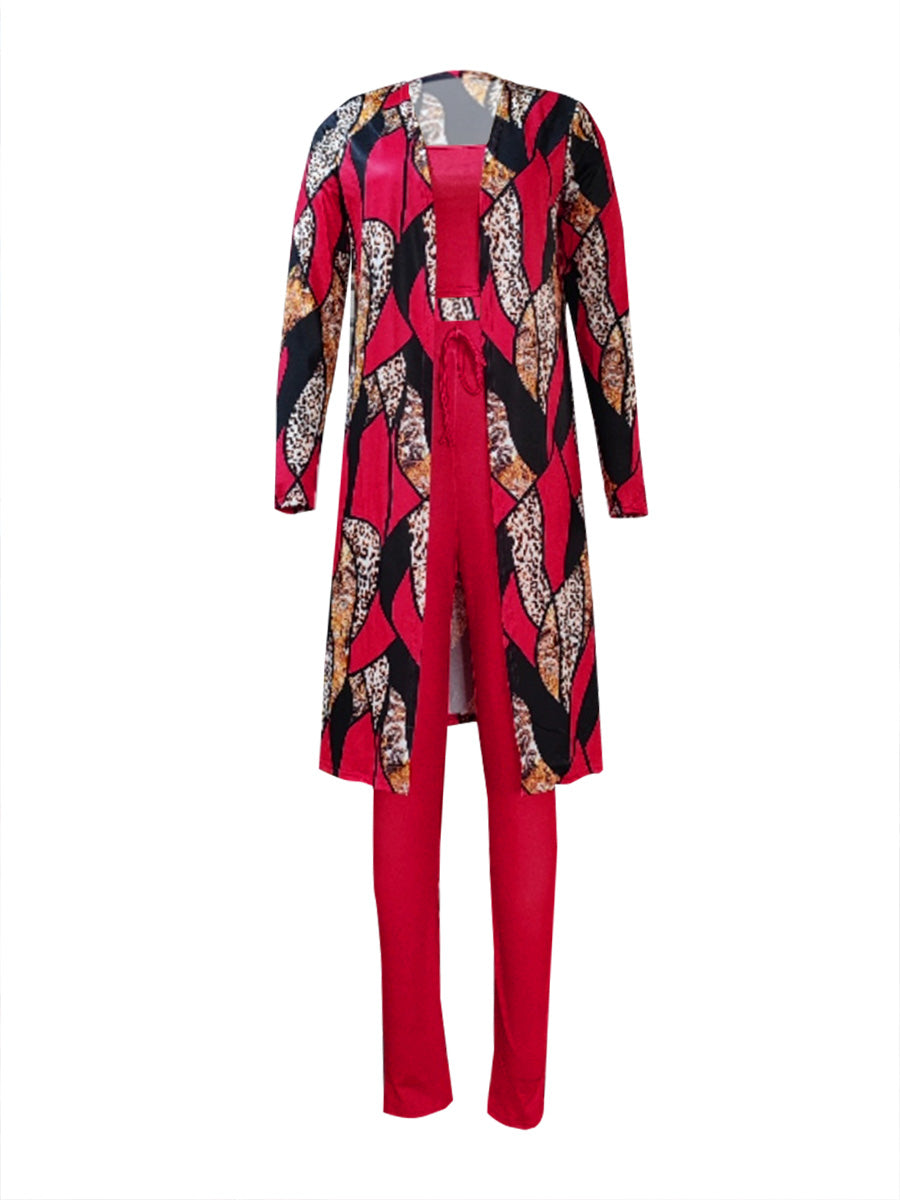 Cami Geometric Print Drawstring Three Piece Pants Set BO5084 Furdela