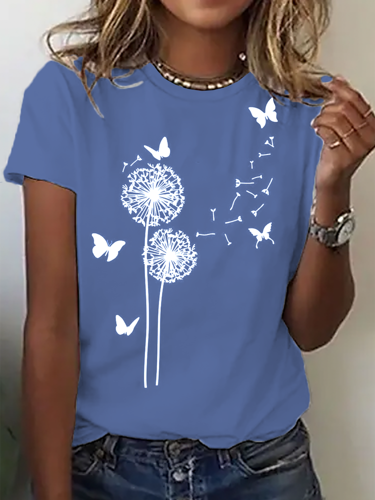 Crew Neck Loosen Short Sleeve T-Shirt cc153