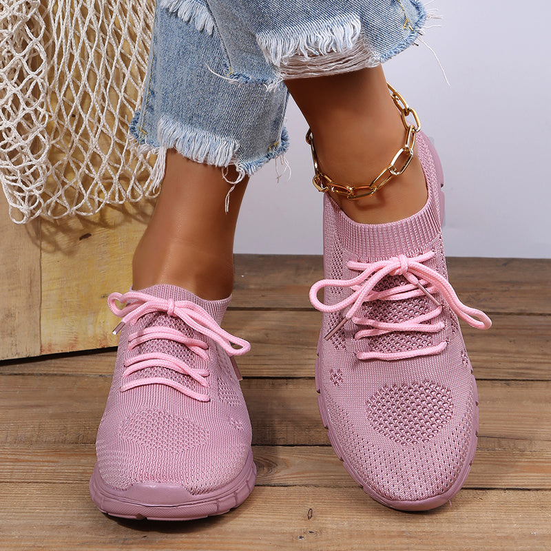 Women's Lightweight Mesh Sneakers, Breathable Mesh Lace-Up Running Shoes, Casual & Stylish Shoes, Women's Footwear SE1010