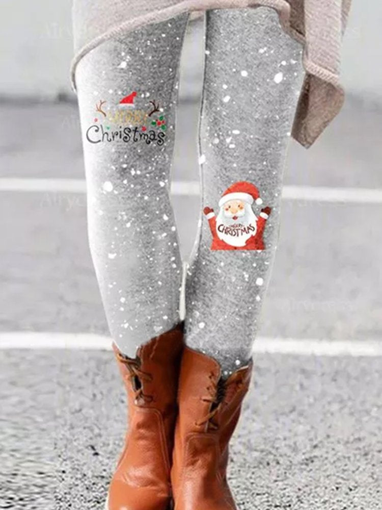 Skinny Christmas Snowman Cute Pants QS77