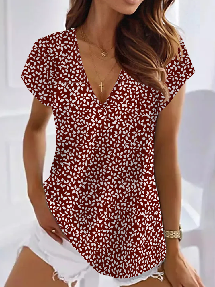 Casual Loose Knitted V Neck T-Shirt cc201