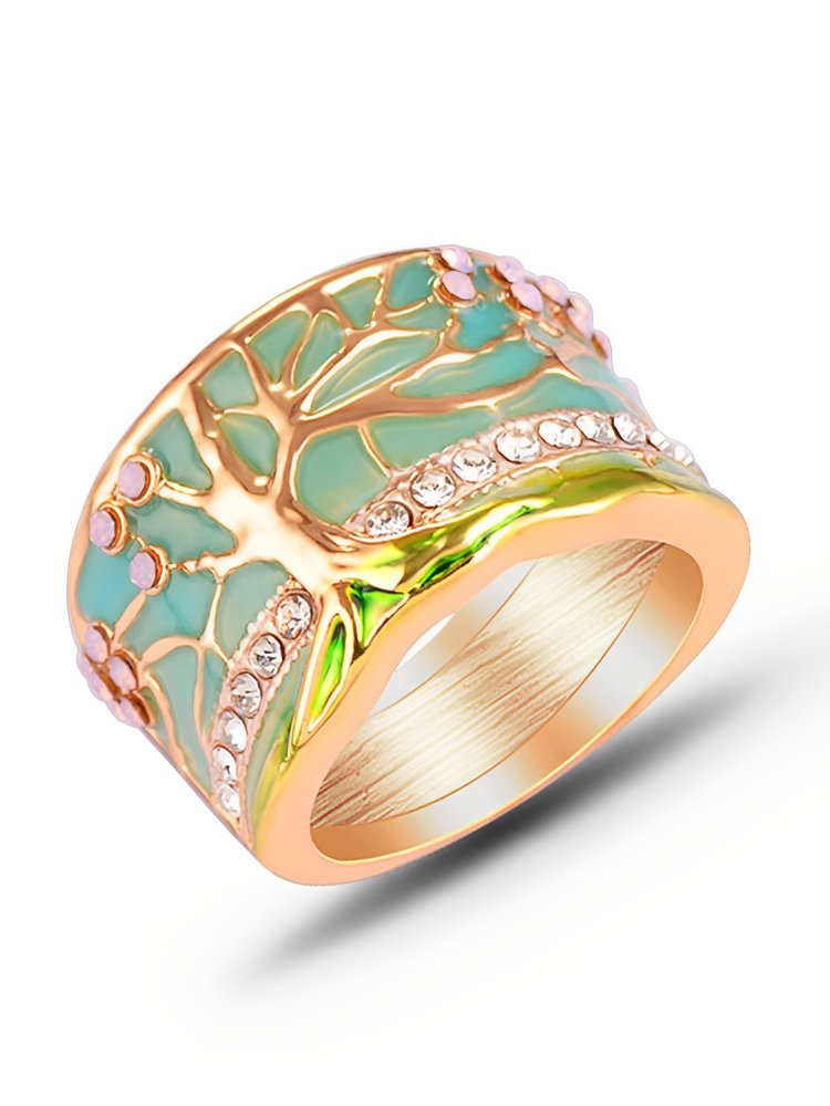 JFN Vintage Epoxy Epoxy Diamond Tree of Life Ring QI120