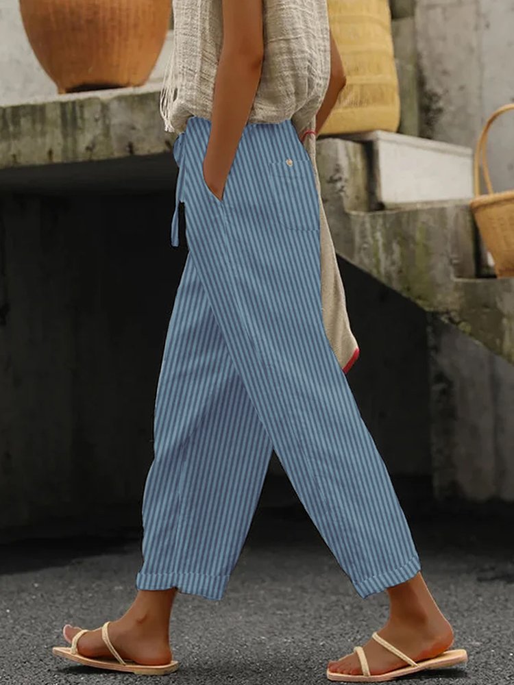 Striped Loose Casual Pants WX116