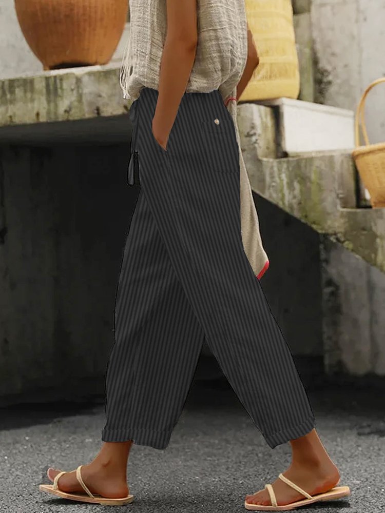 Striped Loose Casual Pants WX116