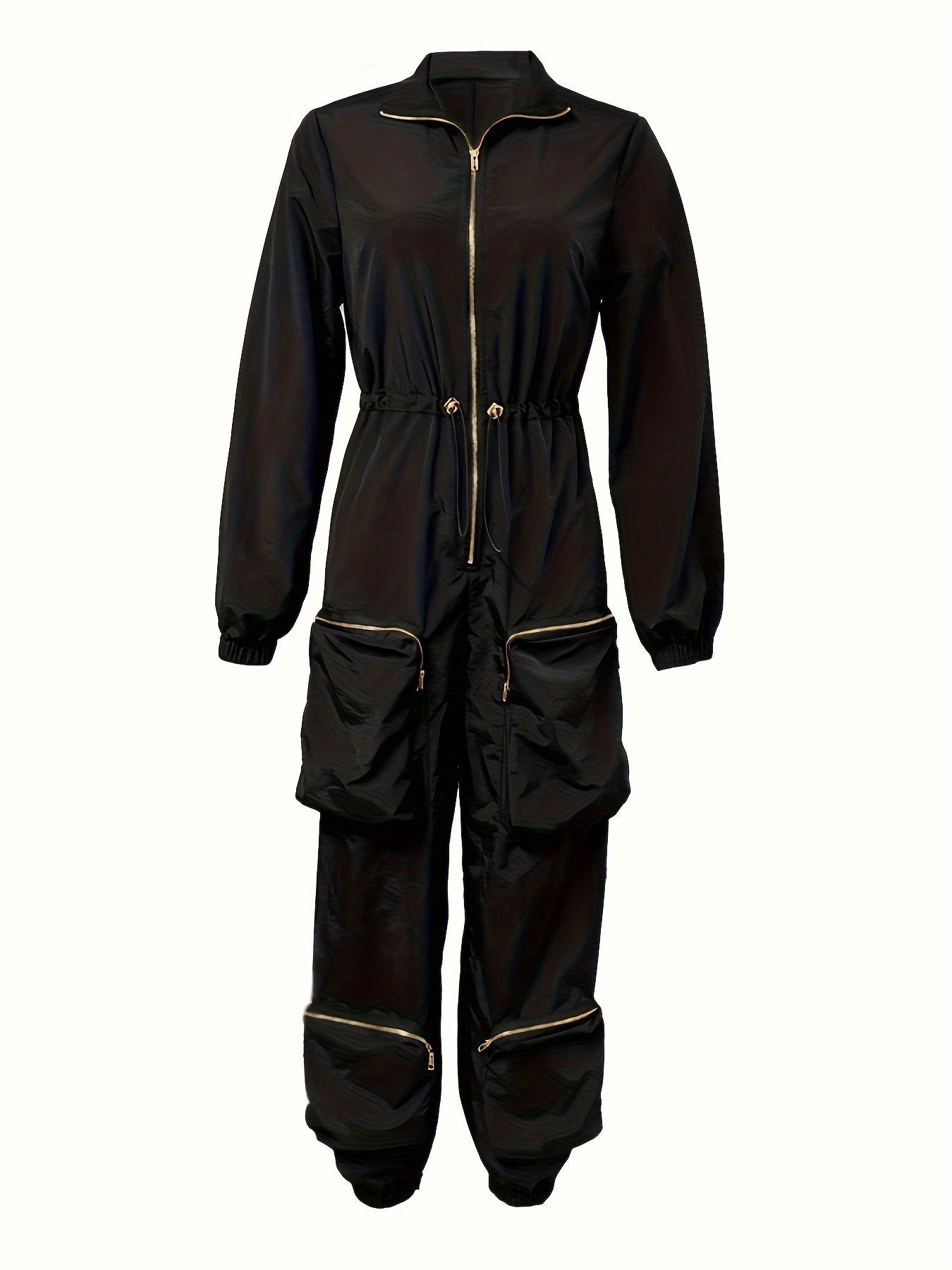 Zipper Solid Cargo Jumpsuit GD0547 Furdela