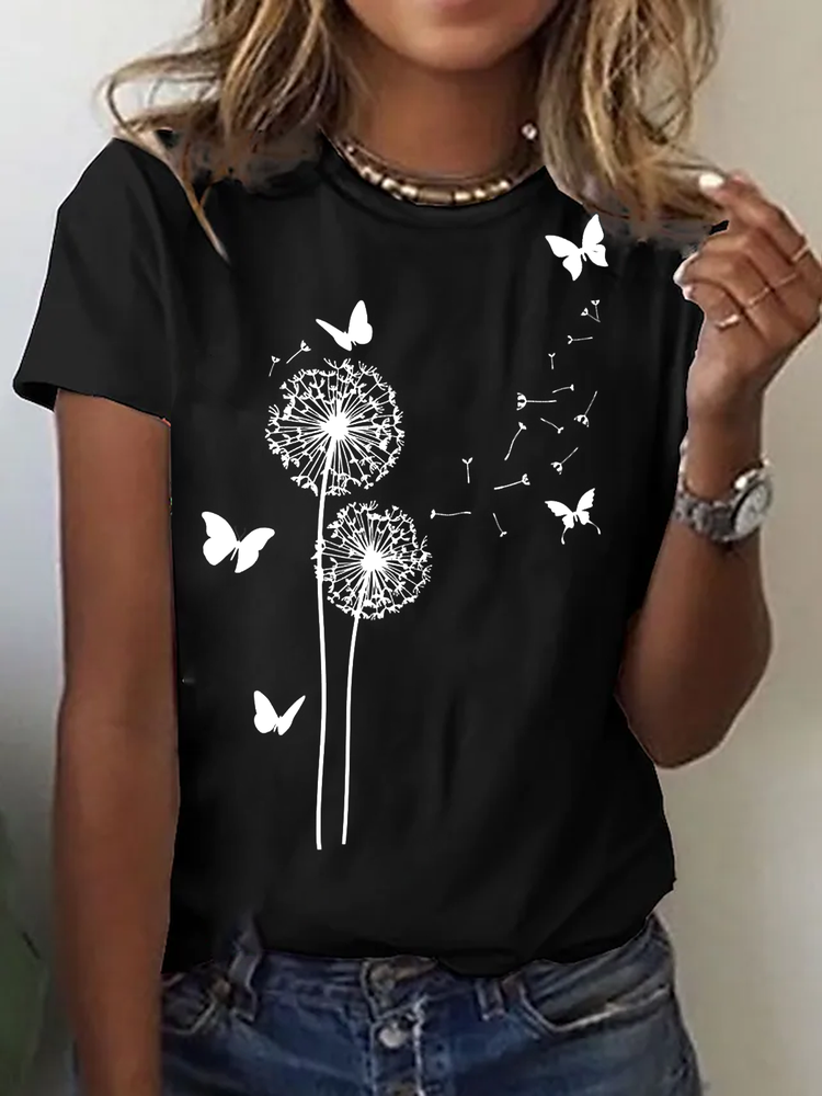 Crew Neck Loosen Short Sleeve T-Shirt cc153