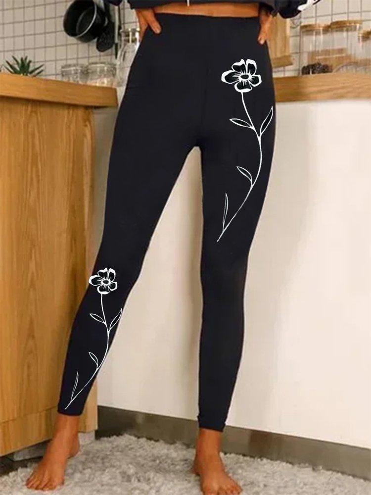 Women's Black legging Christmas Shinny Golend Glittering Print Thick Warm Elastic Leggings QS90