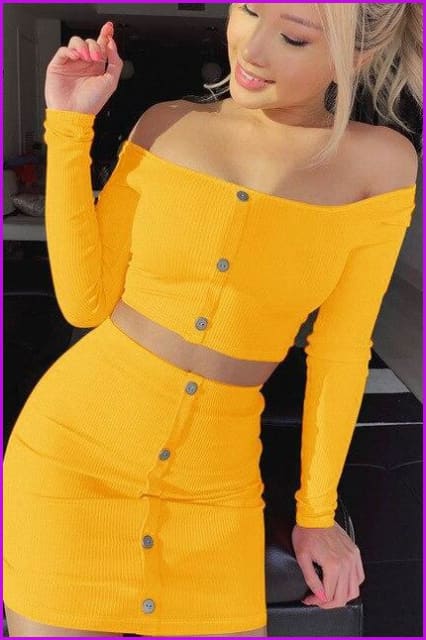 7 Colors Ribbed Strapless Two Piece Set F196 - Furdela