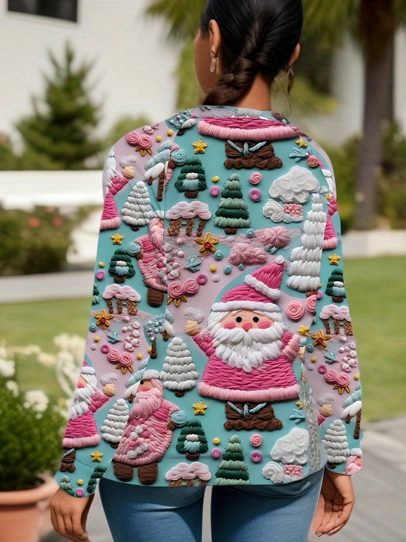 Christmas Allover Print Pullover Sweatshirt ED5012 Furdela