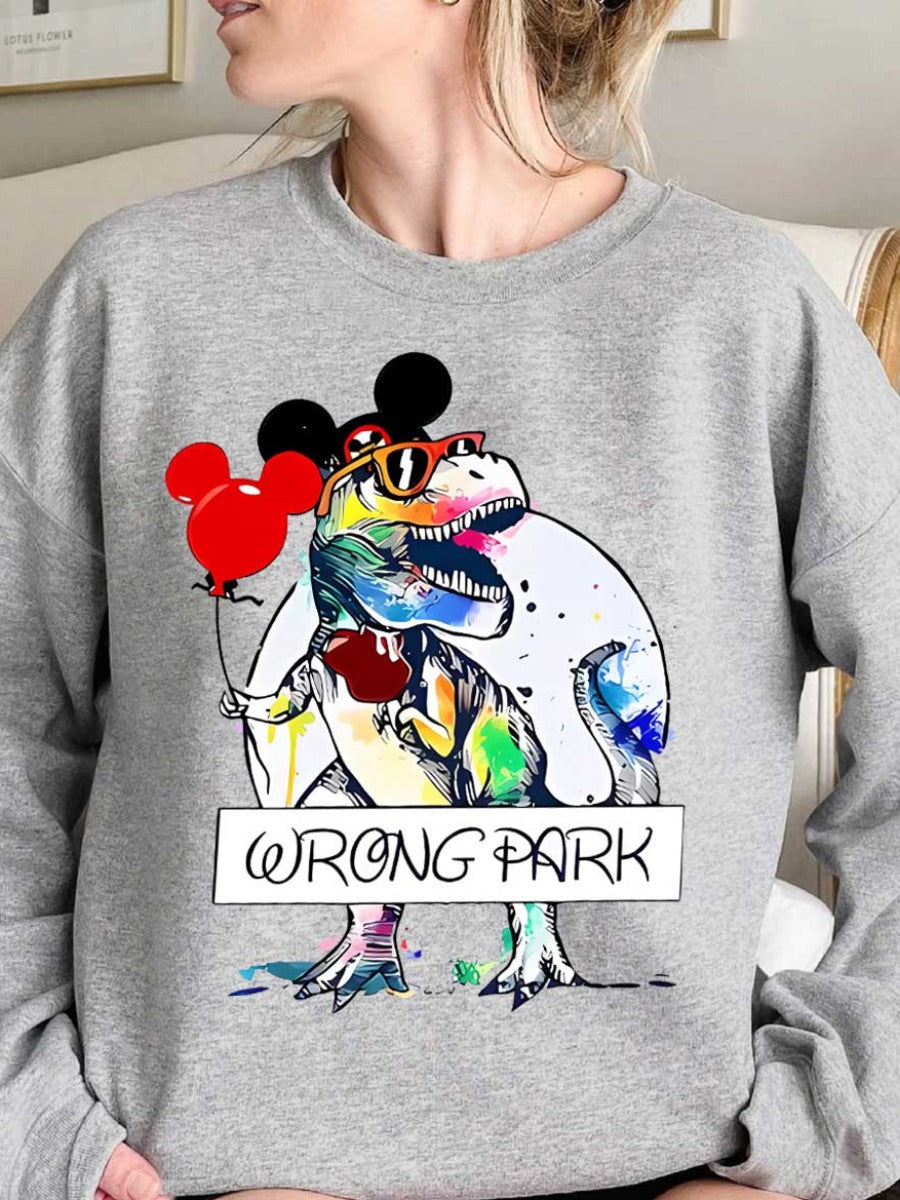 Plus Size Cartoon Letter Print Sweatshirt AT9035