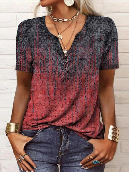 Buckle Casual V Neck Jersey Shirt QH63