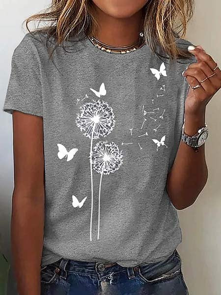 Crew Neck Loosen Short Sleeve T-Shirt cc153