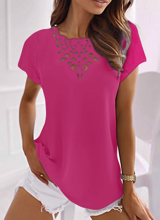 JFN Basic Neckline Casual Burnt Design T-Shirt cc190