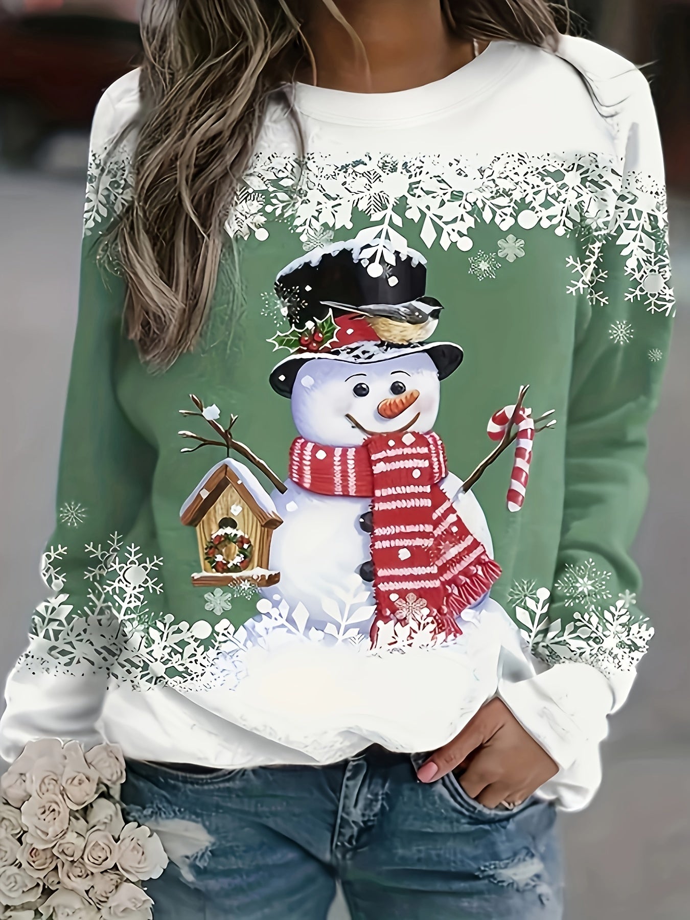 Christmas Snowman Print Sweatshirt RT0241 Furdela