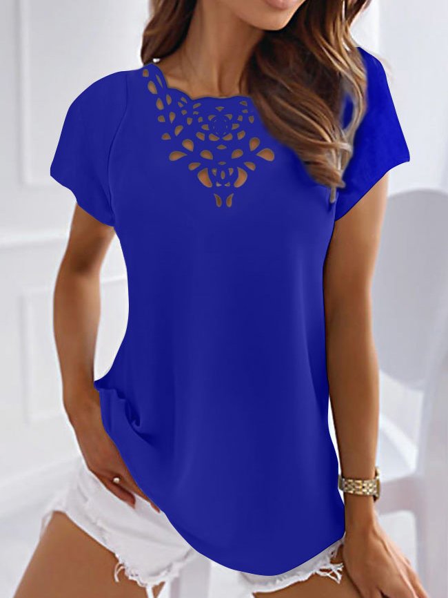 JFN Basic Neckline Casual Burnt Design T-Shirt cc190