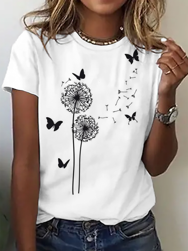 Crew Neck Loosen Short Sleeve T-Shirt cc153